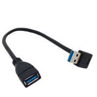 USB 3.0 ケーブル 90度A オス - Aメス