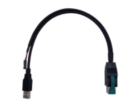 Powered USB 12V ケーブル - USB A オス + DP2.54 4 ピン