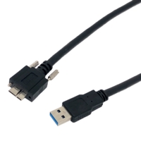 USB 3.0 ケーブル A オス - Micro USB B デュアルスクリューロック