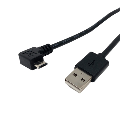 USB ケーブル A オス - Micro USB B 90度オス
