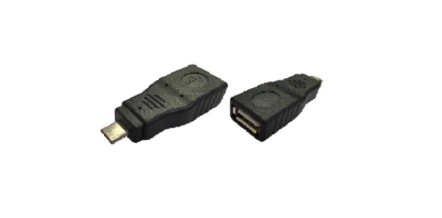 USB Aメス - Mini USB Aオス アダプタ