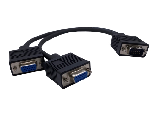 VGA HDB 15 ピン オス - 2 x HDB 15 ピンメス ケーブル